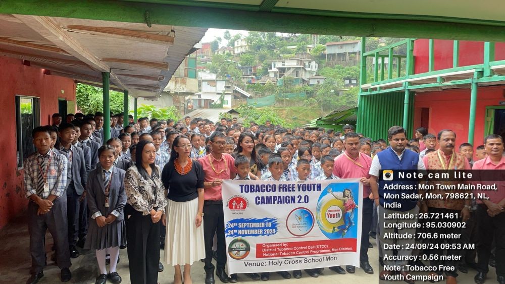 Along with the rest of the country, the Tobacco Free Youth Campaign was launched at Holy Cross School, Mon District by Deputy Commissioner Ajit Kumar Verma on September 24.